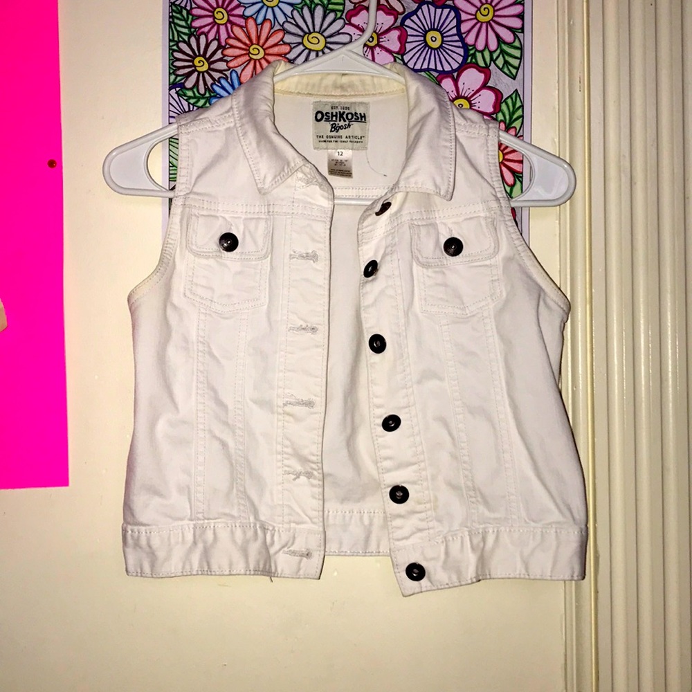 White cute no sleeve jacket from OshKosh Bigosh